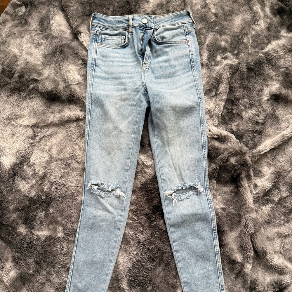 We The Free Light Blue Ripped Skinny Jeans